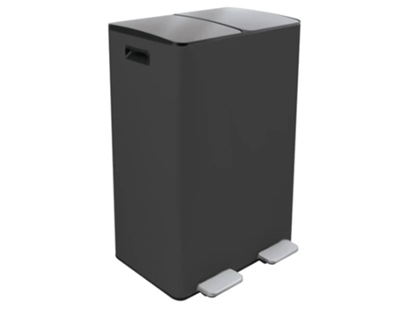 Cubo Basura SPIRELLA 60L Reciclaje Pedal Retráctil Aliya Gris Mate 2x30L