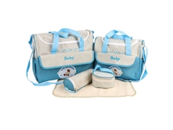 Juego de 5 bolsas para pañales con cambiador, bolsa para biberones y bolsa para comida (azul claro) Eifson