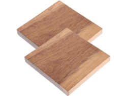 Juego 2 Posavasos Cuadrados Madera 91 1 Aislantes Térmicos Antideslizantes, Decoración Mesa Estilo