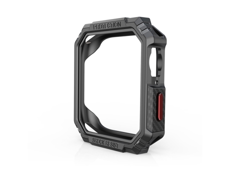 Funda protectora de color en contraste de fibra de carbono para Apple Watch Series 9/8/7 45 mm (rojo)