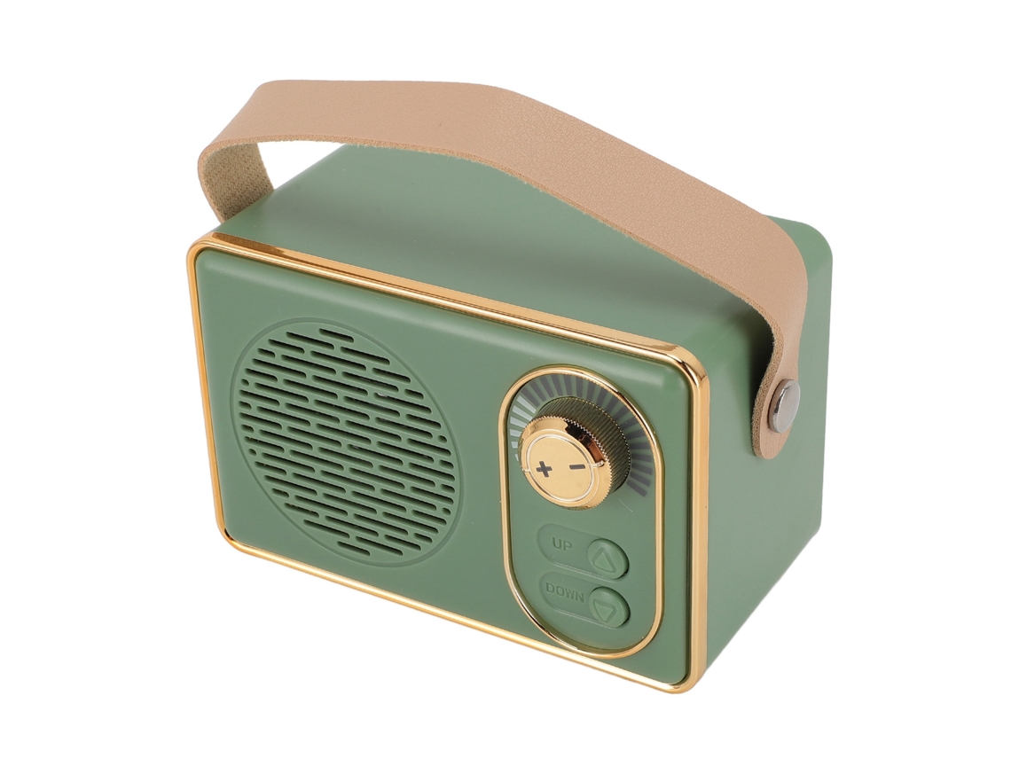 Altavoz Portátil Lindo Estilo Antiguo Sonido Estéreo Inalámbrico 500mah Altavoz Retro Bt Para Escritorio Dormitorio Verde