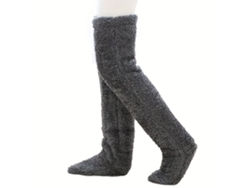 Calcetines hasta la rodilla, calcetines altos y cálidos para el invierno, calentadores de piernas suaves y cálidos (gris oscuro) Cuich