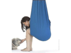 Hamaca De Yoga Aéreo Y Kit De Ganchos Para Flexibilidad Y Alivio Del Dolor 100*280cm Azul Con Accesorios Completos
