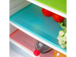 12 Alfombrillas Lavables Para Frigorífico, 4 Azules + 4 Verdes + 4 Rojas, 45 X 29,5 Cm, Antiadherentes, De Eva Sin Bpa.
