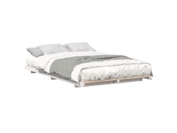 Maison Exclusive - Estructura De Cama Blanco 140 X 190 Cm Madera Maciza De Pino