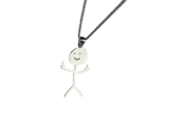 Divertido collar Walshlxq con un anillo en el dedo medio, collar con colgante personalizado para mujeres y hombres.