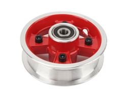Rueda Delantera De 8 Pulgadas Para Patinete Eléctrico, Acero Y Aluminio, Buje Ranurado De 28 Mm, Color Rojo.