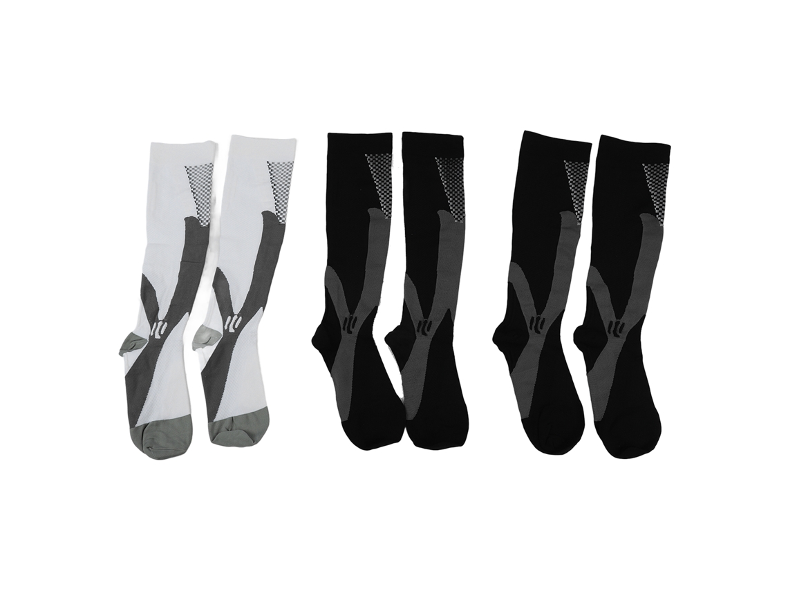 Pares De Calcetines Deportivos De Compresión De Nailon Ventilados, Calcetines Largos Para Hombres, Mujeres Y Jóvenes.
