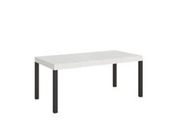 Mesa Extensible de Uso Diario 200/460x90 Cm, Patas en Madera de Fresno Blanco y Antracita Itamoby