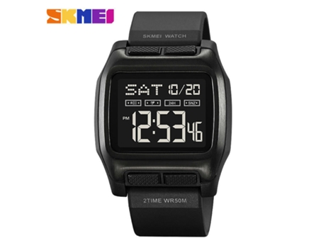 Reloj digital cuadrado para hombre con números y esfera grande, relojes LED impermeables, máquina negra LUUCOZK