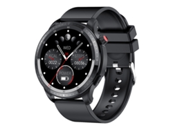 Reloj inteligente de 1,39 pulgadas con correa de silicona resistente al agua IP67, compatible con Bluetooth y medición de oxígeno en sangre (negro)