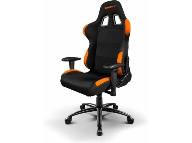 Drift Dr100bo Silla gaming profesional tela reposabrazos 2d piston clase 4 asiento basculante altura regulable respaldo reclinable cojines lumbar y cervical color negronaranja dr100 rd100 hasta 150 kg