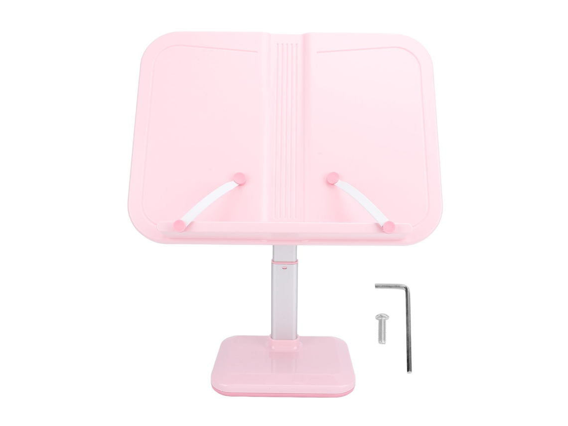 Suporte De Livro Ajustável Com Clips Para Página Ângulos Vários Alumínio Rosa Para Crianças Leitura