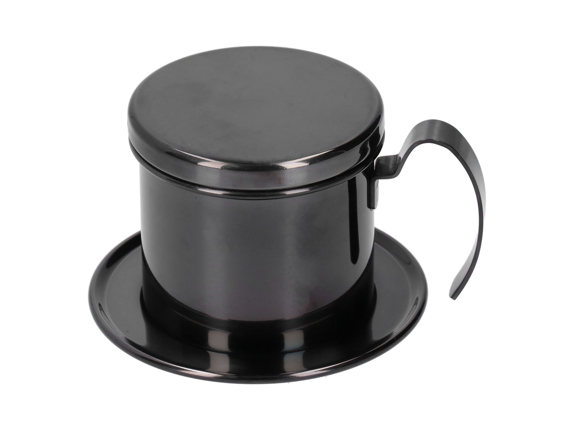 Cafetera de goteo de acero inoxidable 304 para el hogar y la oficina, color negro