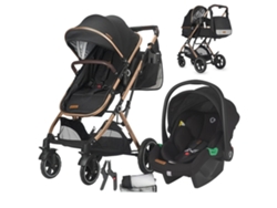 Cochecito convertible 3 en 1 Ravello Diamond, negro - Coccolle