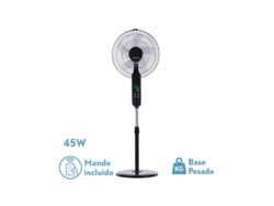 Ventilador de Pie Rodium Negro 45W Oscilante Táctil FABRILAMP