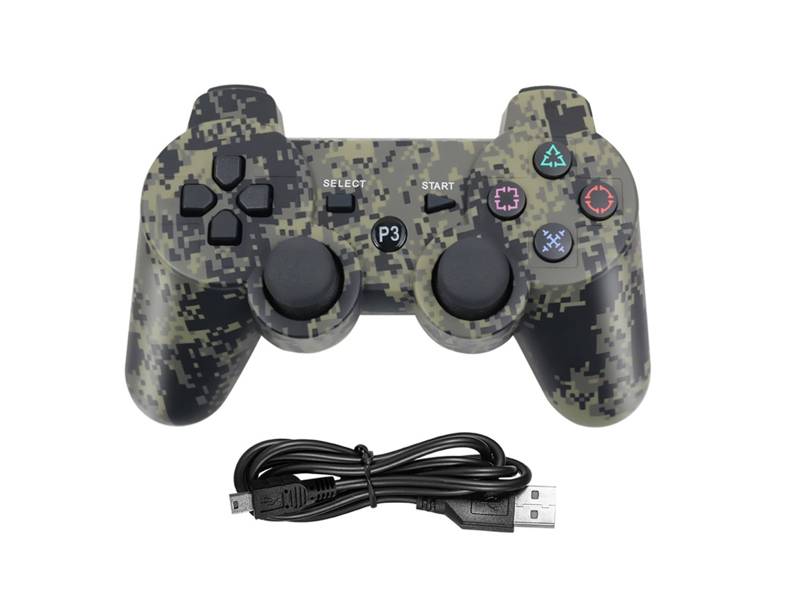 Mando De Juego Inalámbrico Ps3 Con Botones De Vibración Duales Camuflaje Cuich