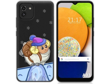 Carcasa para Samsung Galaxy A03 TUMUNDOSMARTPHONE Dibujos Transparente Cabra Multicolor