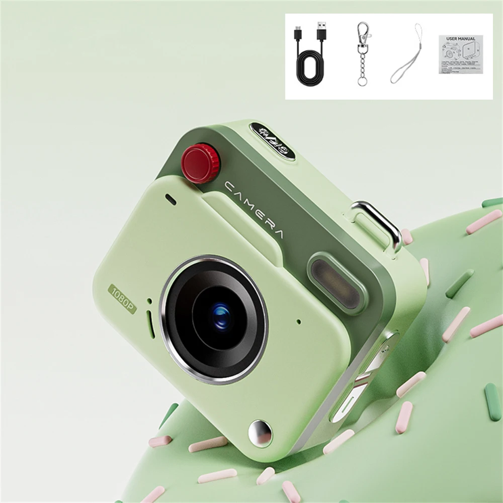 Mini Cámara Digital Hd De 1080p (verde, Sin Tarjeta Tf), 48 Mp, Ideal Para Estudiantes Y Niños En El Campus.