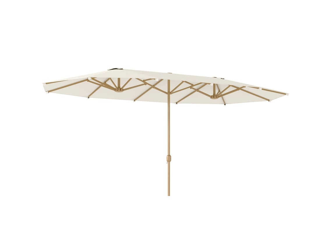 VPMKP - Sombrilla rectangular doble Outsunny, 455x265 cm, manivela, poliéster 180 g/m², UPF30+