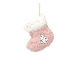 Medias navideñas peludas para decoración de fiestas (rosa) RNEMITERY