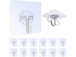 12 Ganchos Transparentes Autoadhesivos 8 Kg Sin Agujeros, Para Toallas Baño/cocina