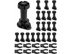 KOFIHETY 20 Pies para Muebles Pies de Cocina con 10 Soportes de Fijación Ajustables: 100-120 mm