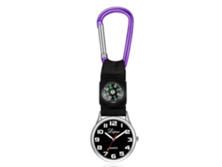 Reloj Deportivo Multifuncional Con Brújula Y Mosquetón Para Acampada Y Escalada - Morado
