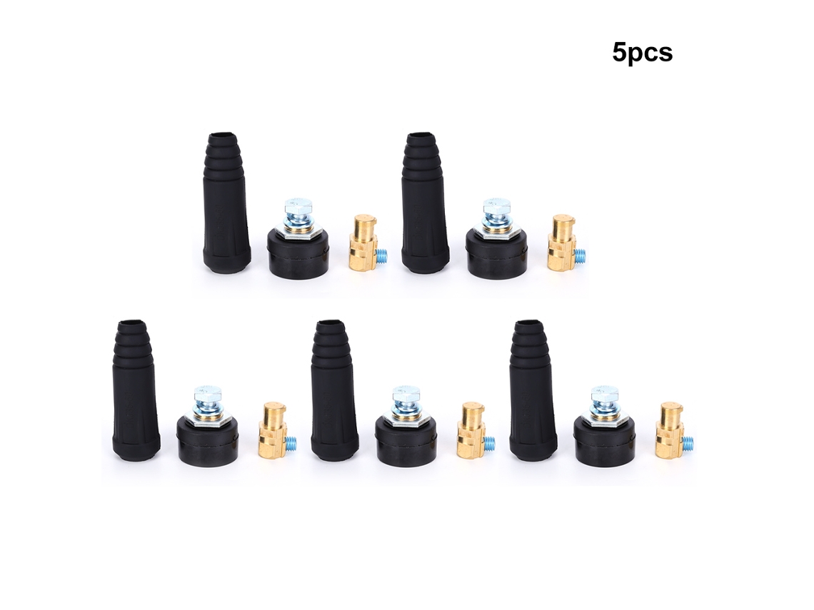 5 Conectores Rápidos De 35-50 Mm² Cuadrados Largos + Redondos Para Soldar, Color Negro, Estilo Europeo.