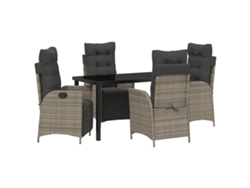 Maison Exclusive - Conjunto De Comedor De Jardín 5 Pcs Gris Ratán Sintético