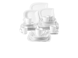 Vajilla Malacasa, 30/60 piezas, porcelana ecológica, color blanco (30 piezas)