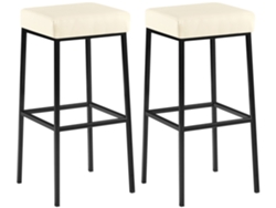 Juego de 2 taburetes de bar Montreal 85 en símil piel CLP color crema/negro