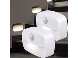 2026-3436-linterna Led De Noche Con Sensor De Movimiento, 2 Pack, Luz Blanca 5500k, Para Armarios Escaleras Pasillos Baños Cocina Luz Blanca