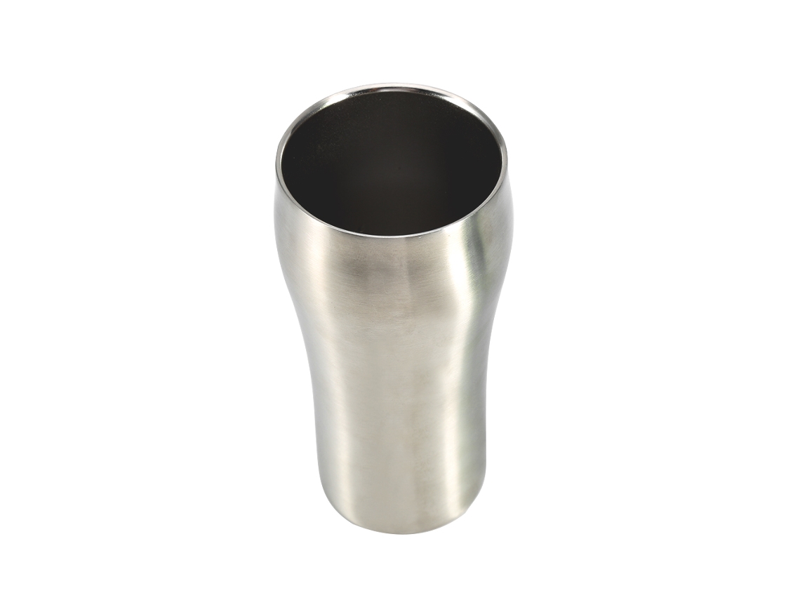 JILLIOPER Vaso de Acero Inoxidable 430 ML con Aislamiento al Vacío, Forma Tubular, para Bebidas como Café, Cerveza o Refrescos, Taza de Doble Capa