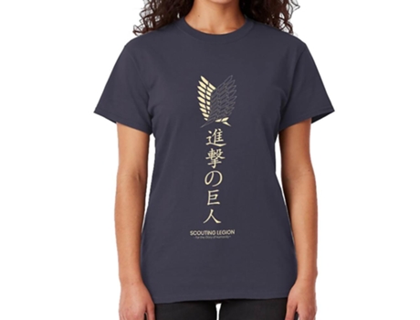 Camiseta ROCKINSTONE Attack On Titan Algodón para Hombre (M - Azul)