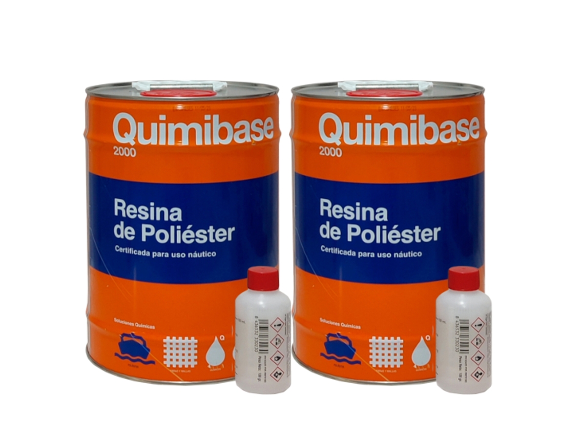 Kit 2 Uds Resina Poliester Catalizador 5Kg QUIMIBASE