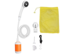 Ducha eléctrica portátil para acampar, lavar y regar - Naranja/Blanco