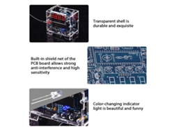 2026as-kit DIY Radio FM digital 87-108MHz Proyecto de soldadura Altavoz de aprendizaje 5W 5V USB Carcasa transparente