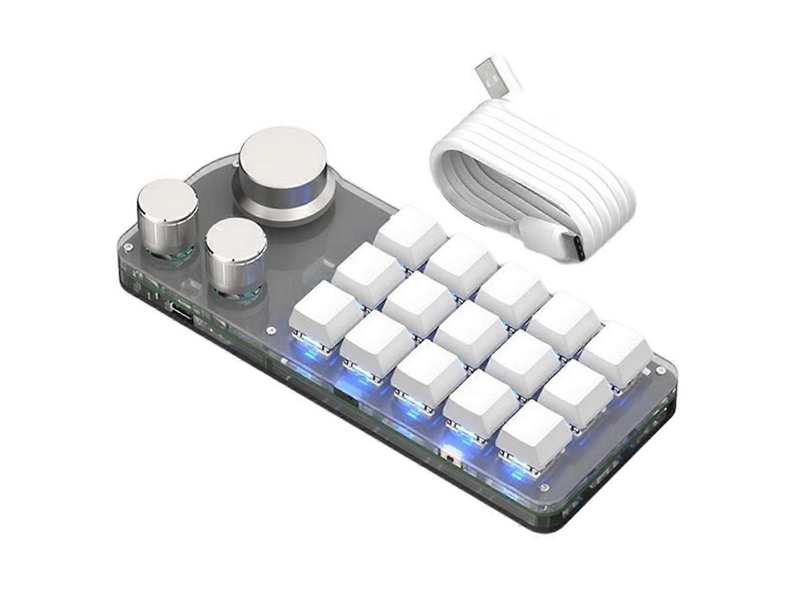 Teclado programable de 15 teclas y 3 botones, interruptor azul, teclado numérico intercambiable en caliente, teclado para juegos con memoria Everley891