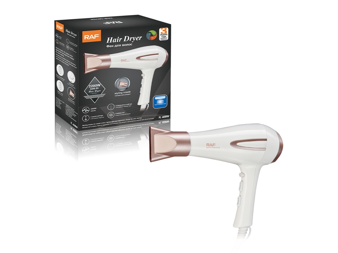 Secador de Cabelo 2000w Ar Quente e Frio Alta Potência Casa Hotel Cabeleireiro Tambor de Secador de Cabelo MDUG (branco)