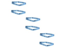 Cinturón elástico de soporte abdominal de 6 piezas para la zona peritoneal, color azul, ajustable y cómodo.