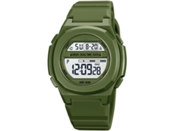 Semana Digital Pu Pulsera Impermeable 50Atm Reloj De Pulsera Con Alarma - Verde