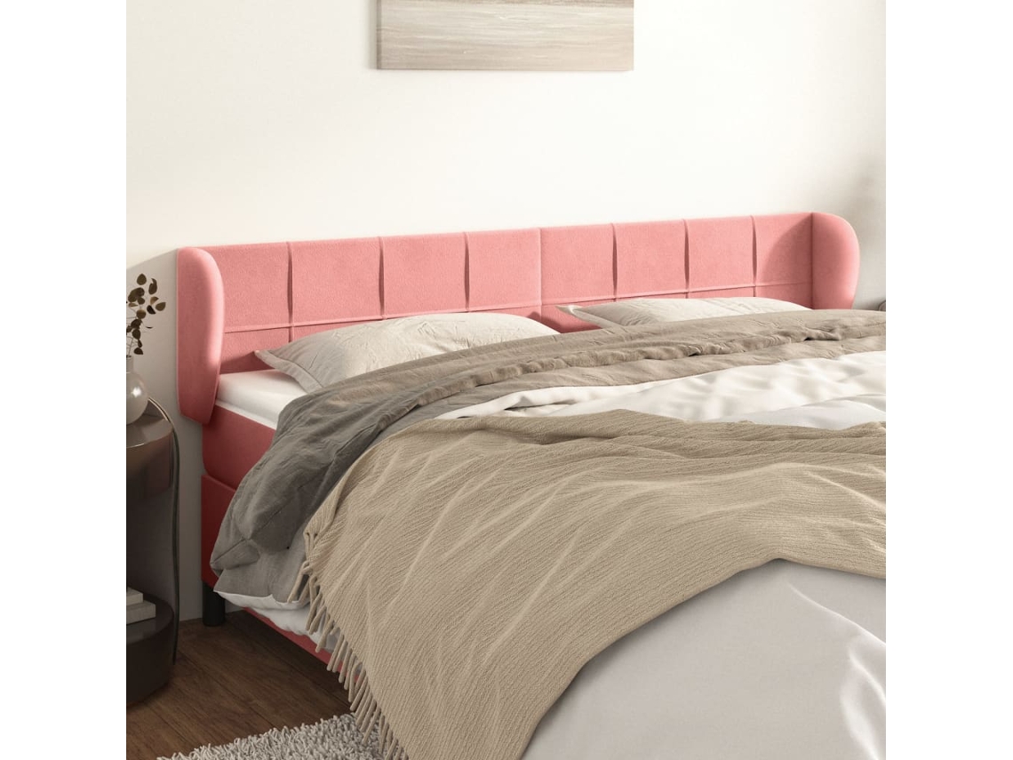 Cabecero De Terciopelo Rosa 183x23x78/88 Cm