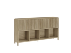 Aparador Lukkodso con 8 compartimentos 77x145x30 cm Roble claro medio pt.casa