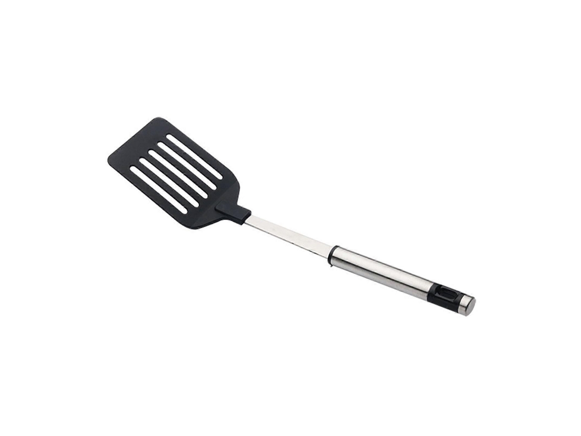 Espátula de cocina de nailon, mango duradero, hoja de acero inoxidable, utensilio de cocina, adecuado para uso culinario profesional.