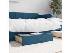 Cajones De Cama 2 Uds Madera De Ingeniería Y Terciopelo Azul