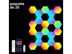 (20 Piezas) Lámpara De Pared Hexagonal Rgb Inteligente, Luz Nocturna Que Cambia De Color,