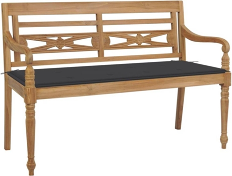 Banco de exterior VIDAXL Antracita Teca (120x51.5x84 cm)