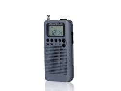 Radio hrd-104 bolsillo am fm lcd pantalla de frecuencia digital mini estéreo recargable con altavoz del conductor gris