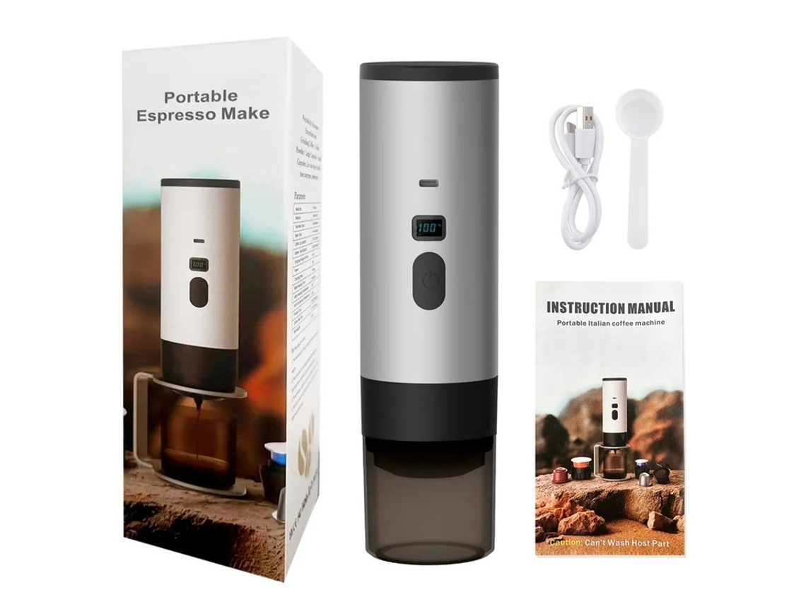Cafetera portátil 3 en 1 Yizhood con bomba eléctrica, extractor de cápsulas concentrado, doble uso, color gris